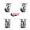 Service Caster 4 Inch Kingpinless V Groove Semi Steel Wheel Swivel Caster Swivel 2 Rigid, 2PK SCC-KP30S420-VGR-2-R-2 - alternate 5